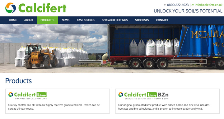 An image of the Calcifert website